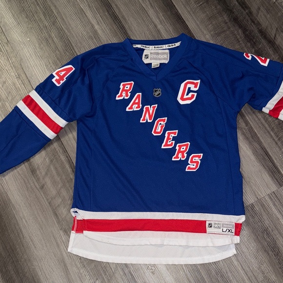 Reebok Other - Reebok NHL New York Rangers hockey jersey youth large XL blue game #24 Callahan